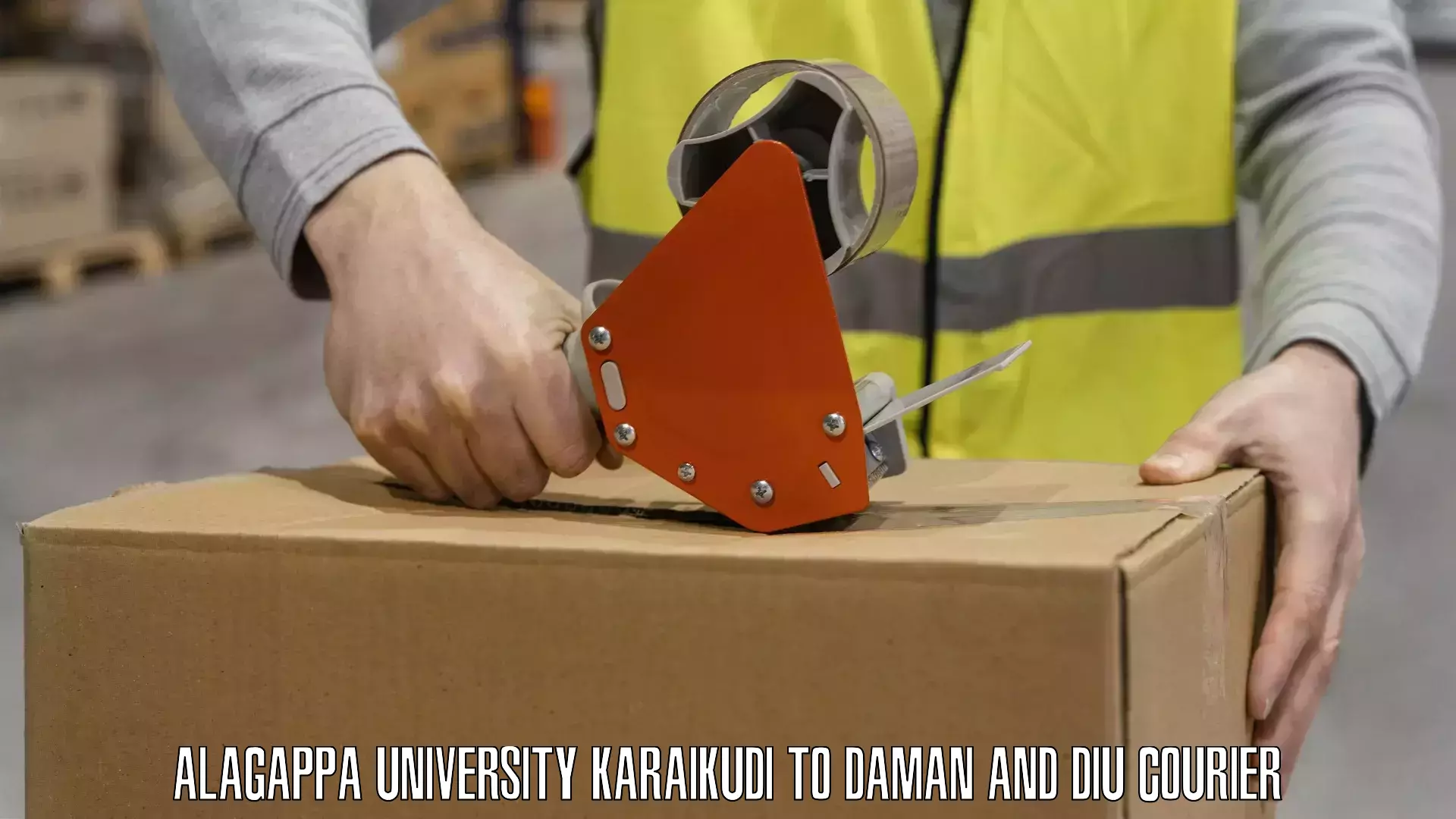 Heavyweight shipping Alagappa University Karaikudi to Diu