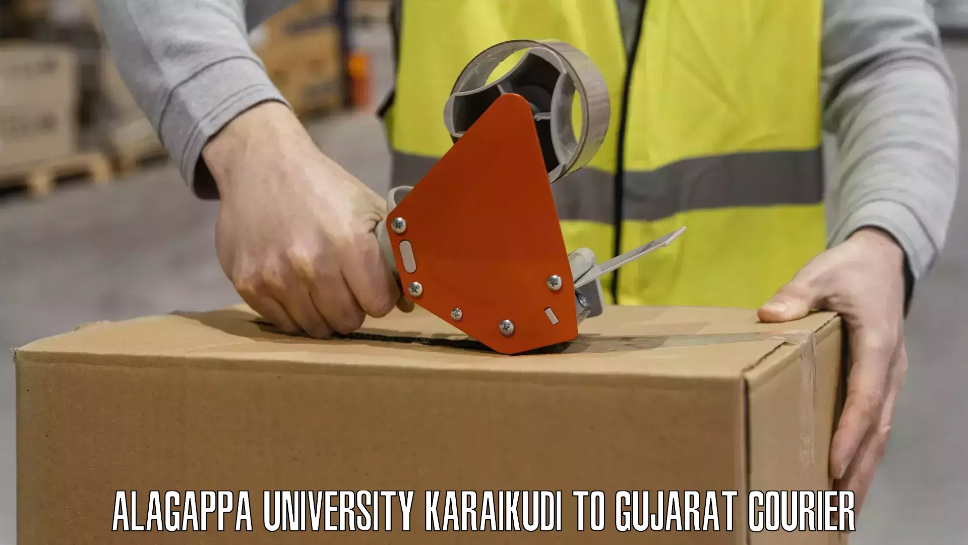 Bulk shipment Alagappa University Karaikudi to Gujarat