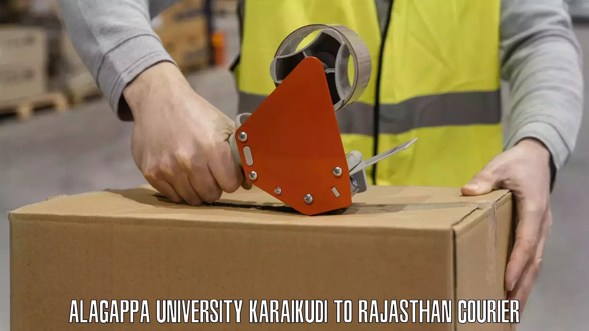 Sustainable delivery practices Alagappa University Karaikudi to Rajasthan