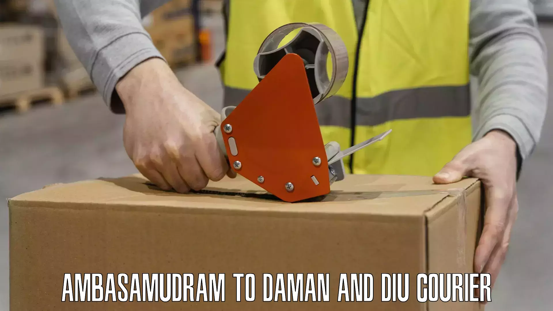 Reliable package handling Ambasamudram to Daman