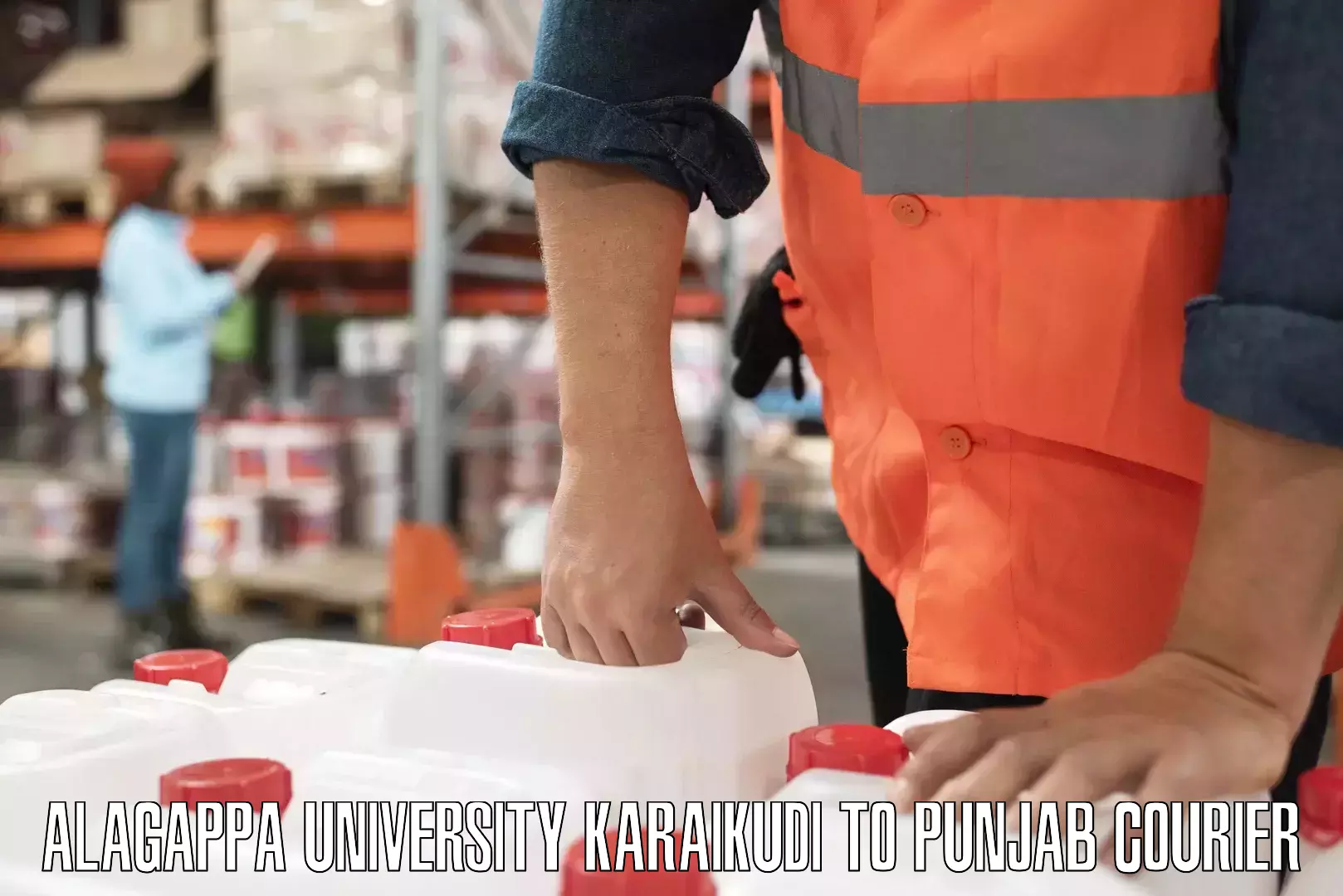 Courier insurance Alagappa University Karaikudi to Punjab