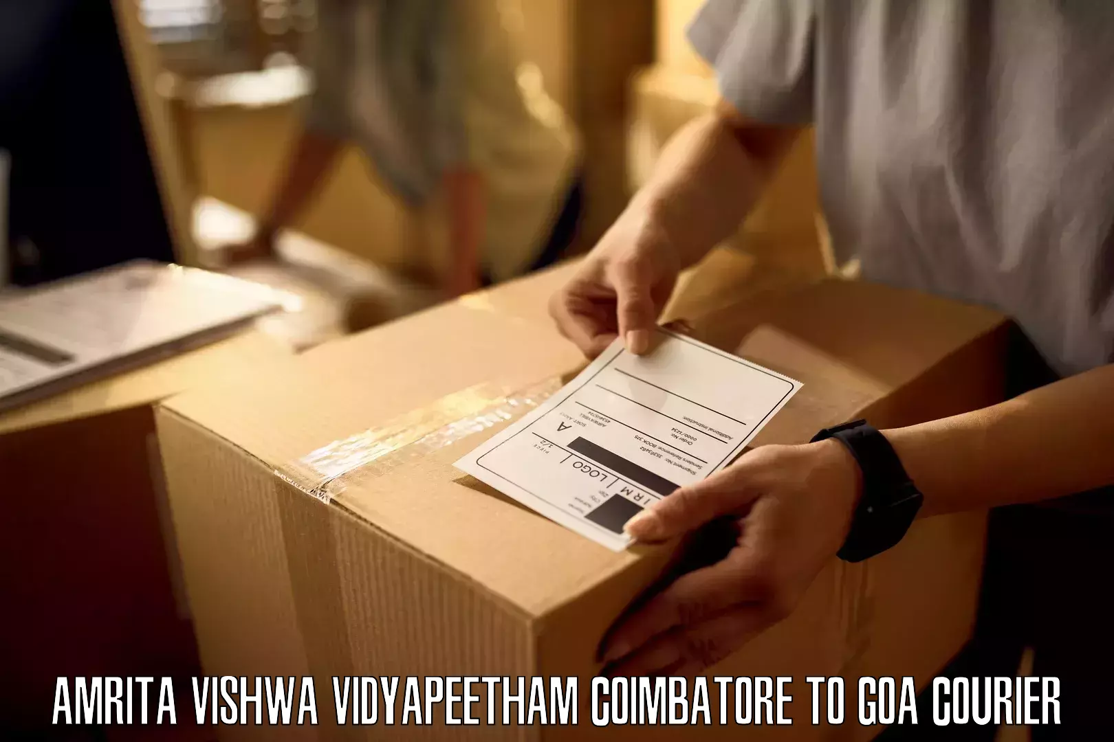 Tracking updates Amrita Vishwa Vidyapeetham Coimbatore to Bicholim