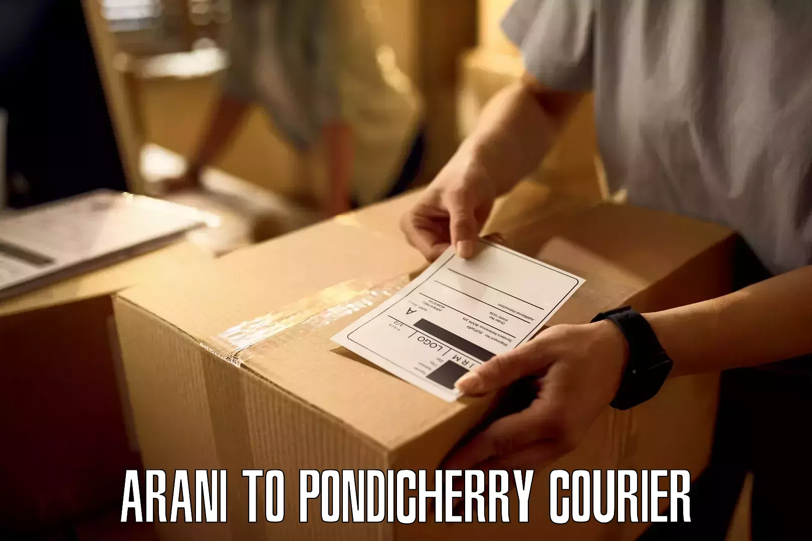 Global shipping networks in Arani to Pondicherry