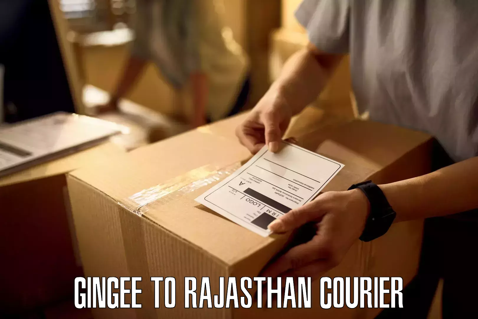 Full-service courier options Gingee to Raisingh Nagar