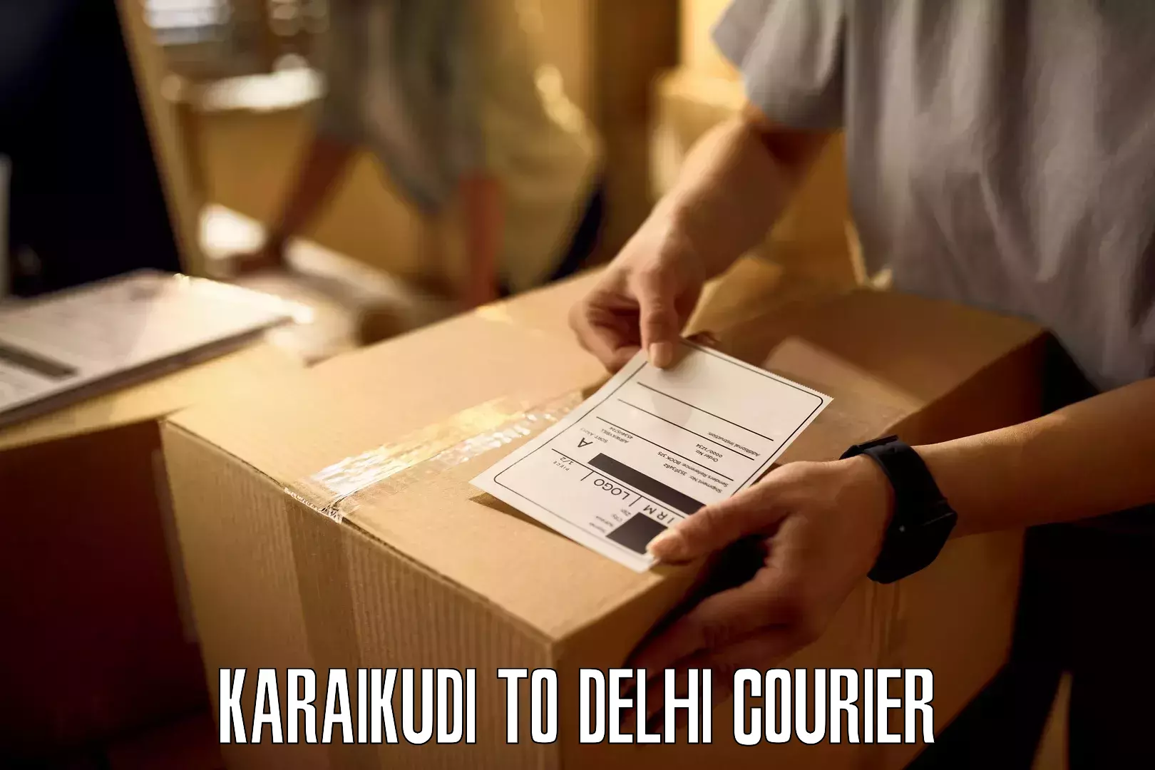 Courier rate comparison Karaikudi to Sarojini Nagar