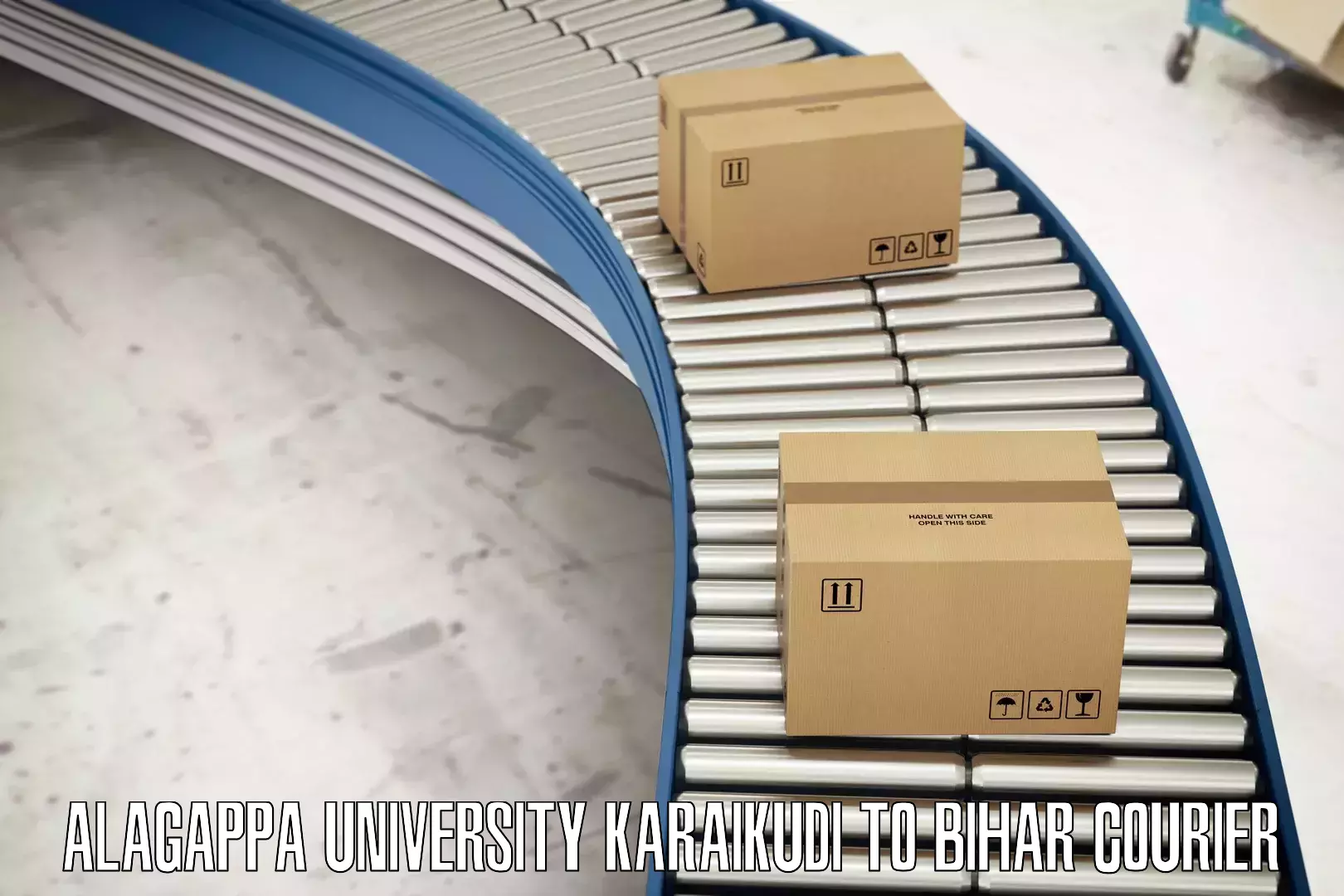 Fast parcel dispatch in Alagappa University Karaikudi to Saraiya