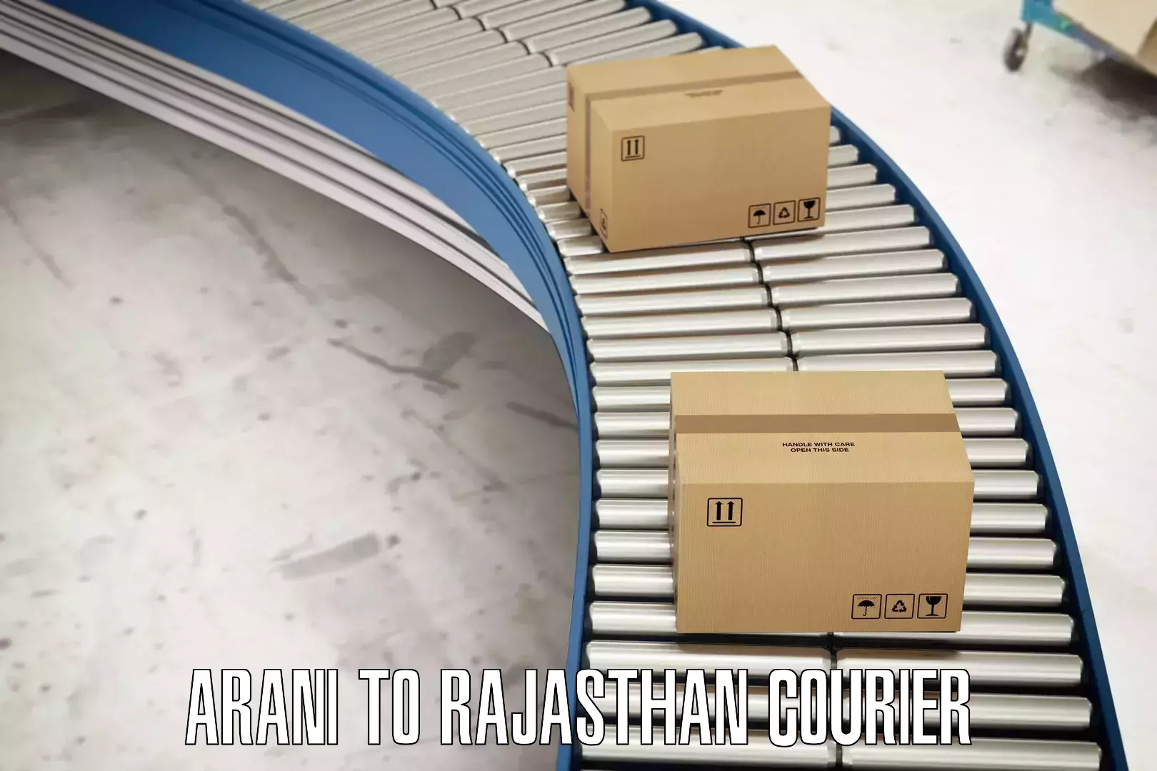 Full-service courier options Arani to Rajasthan