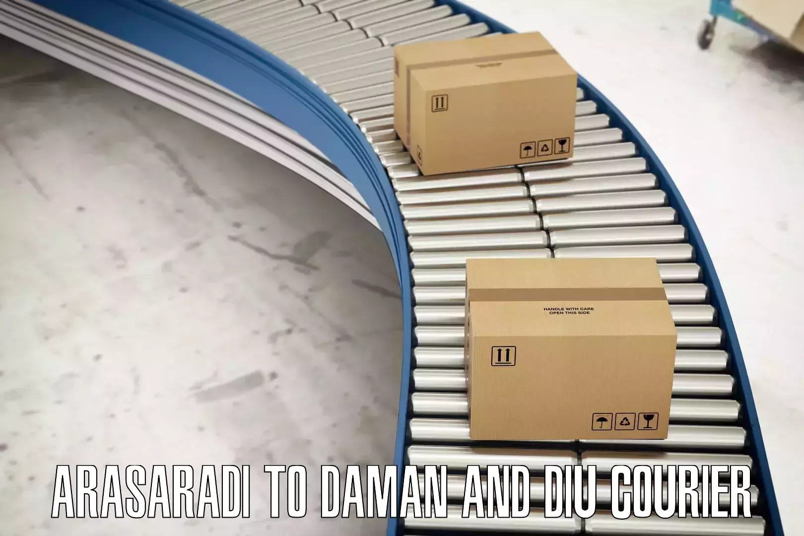 Streamlined shipping process Arasaradi to Daman