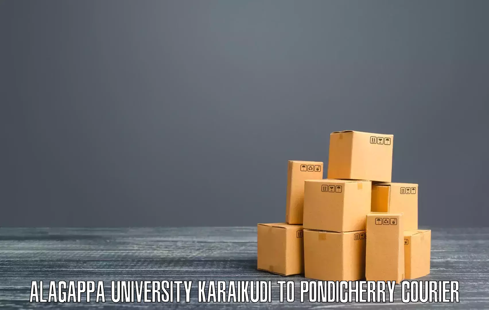 Package delivery network Alagappa University Karaikudi to Pondicherry