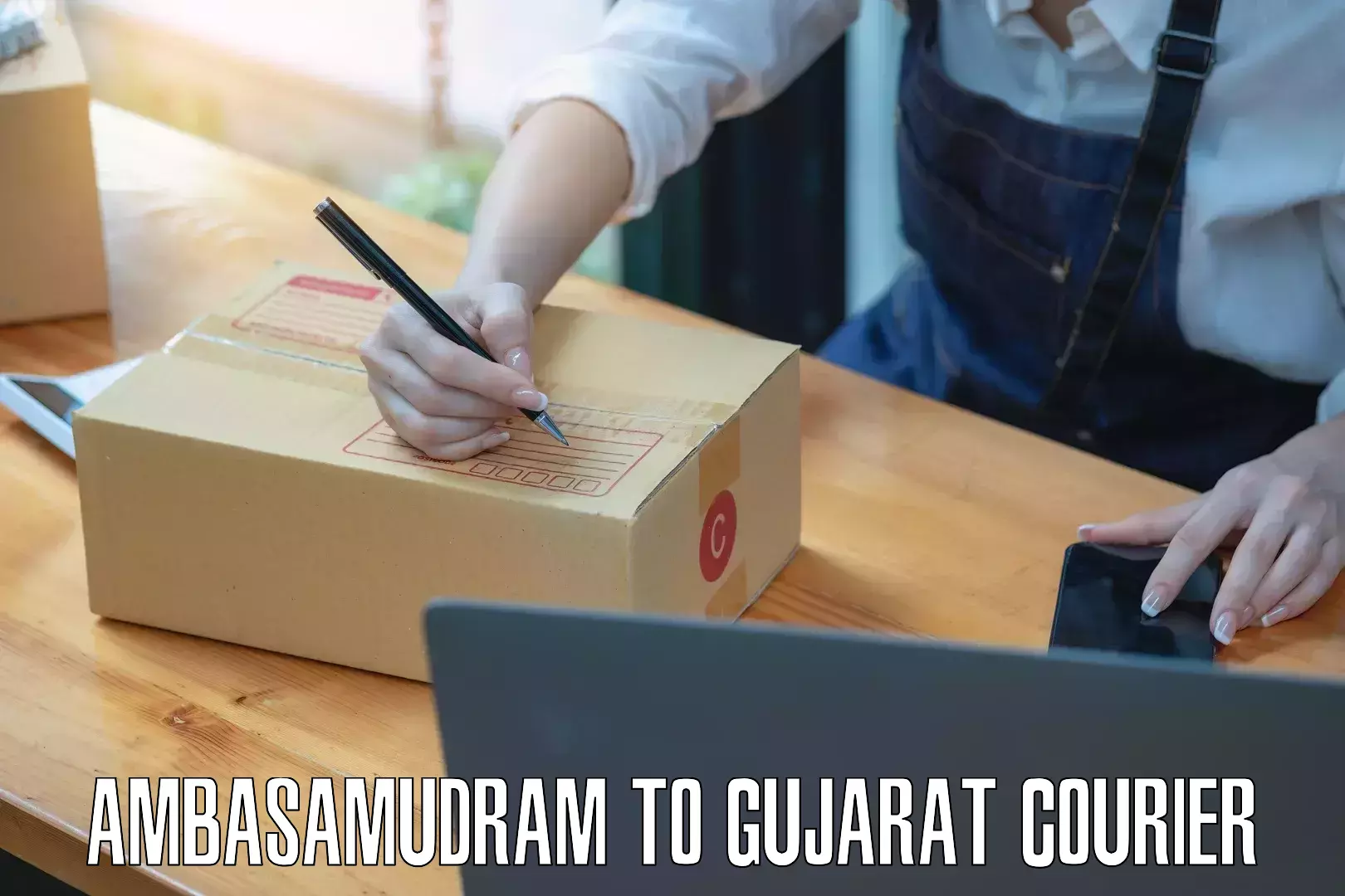 Online shipping calculator Ambasamudram to Gujarat