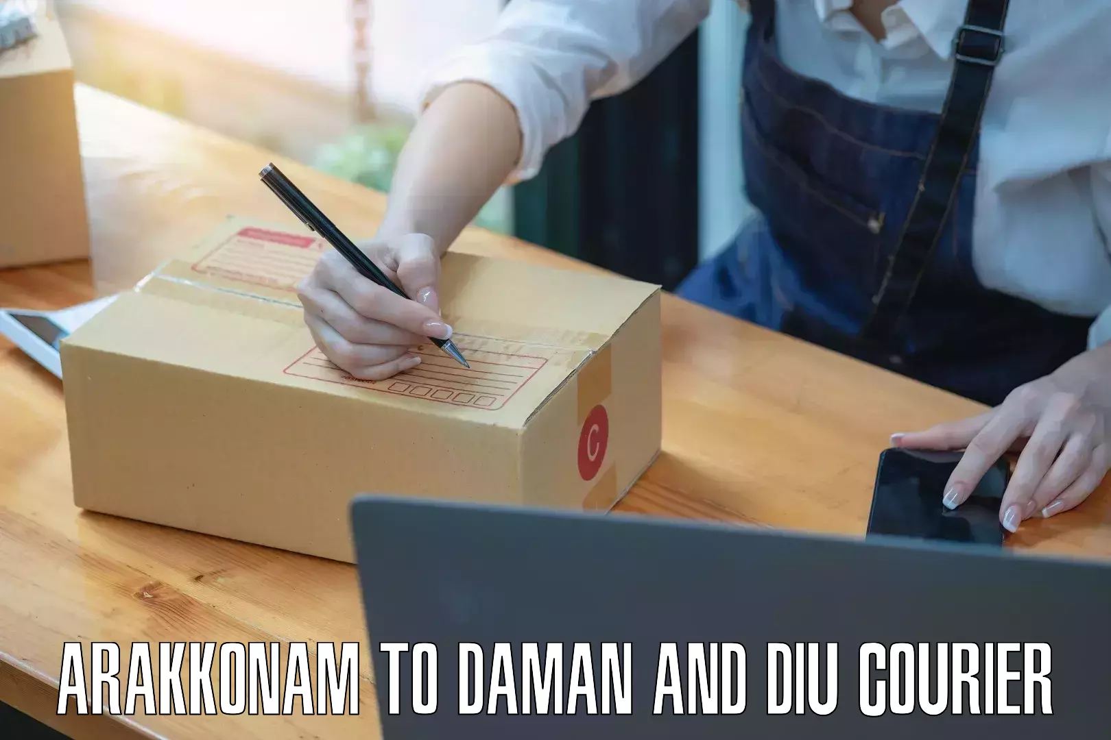 Tailored shipping plans Arakkonam to Daman and Diu