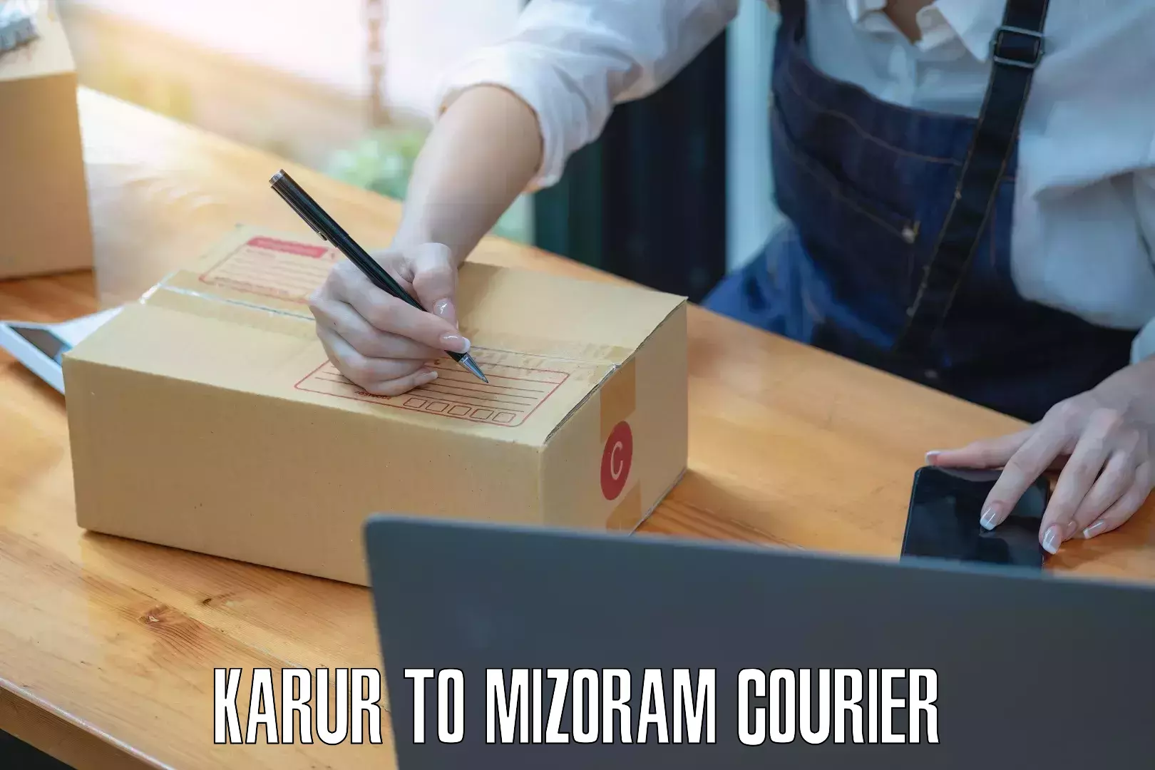 Modern delivery methods Karur to Thenzawl