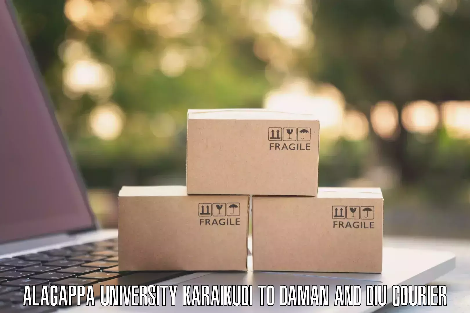 Nationwide shipping capabilities Alagappa University Karaikudi to Daman