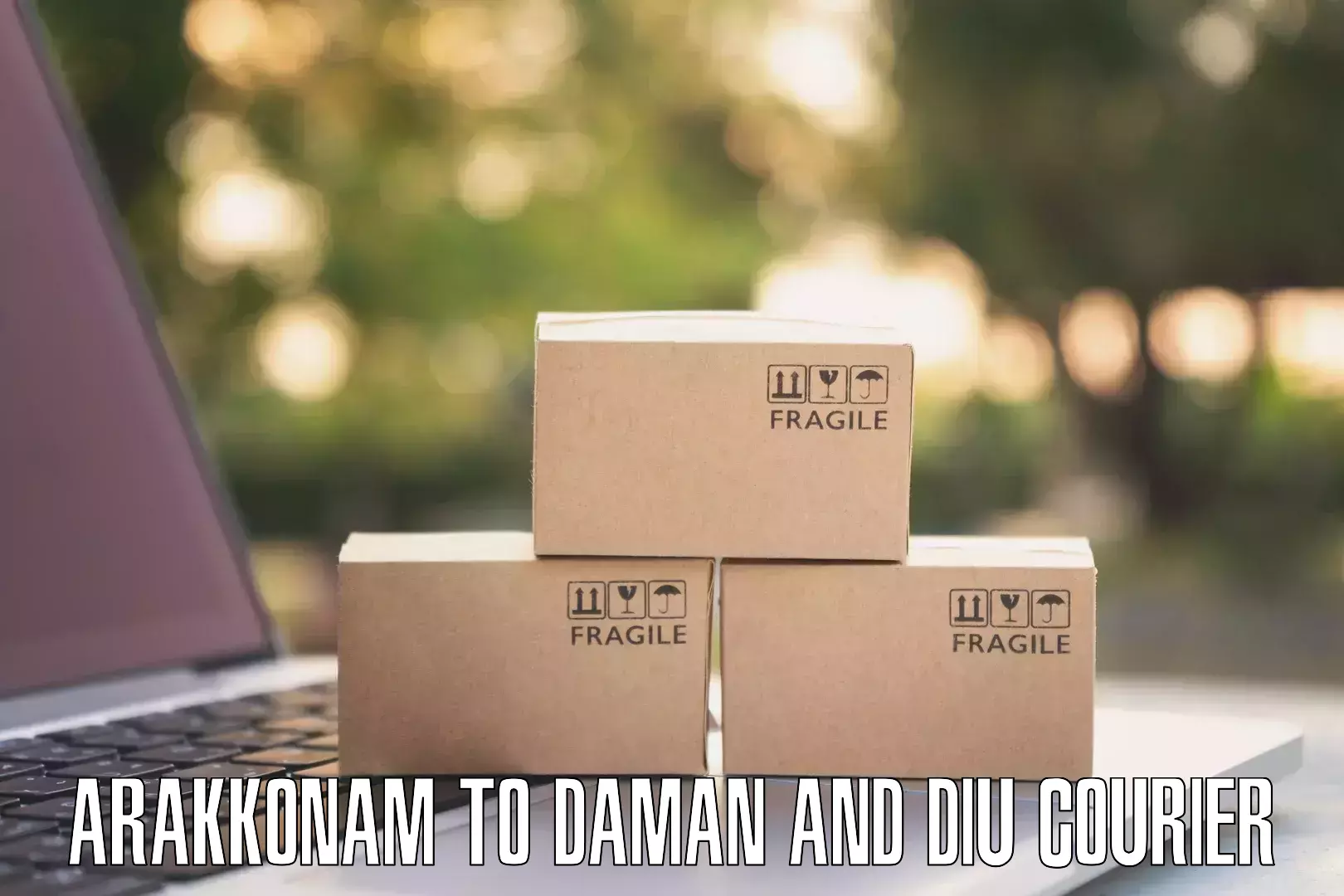 Personal courier services Arakkonam to Daman and Diu