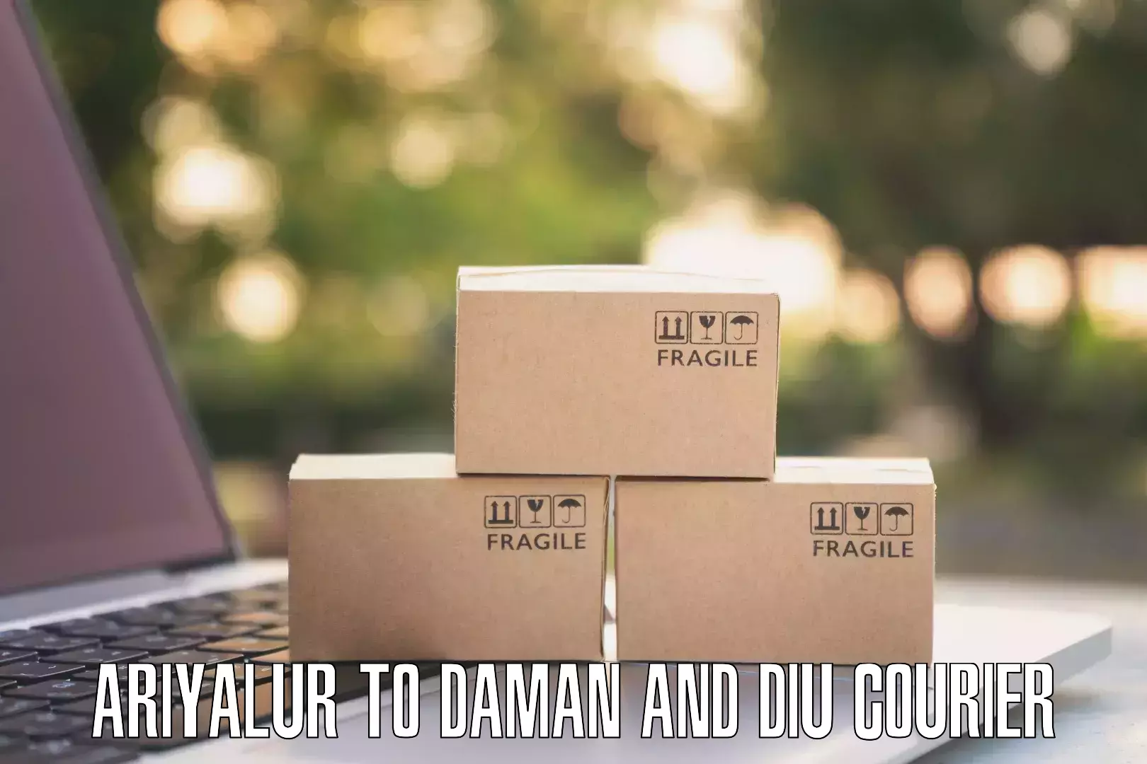 24-hour courier services Ariyalur to Daman and Diu