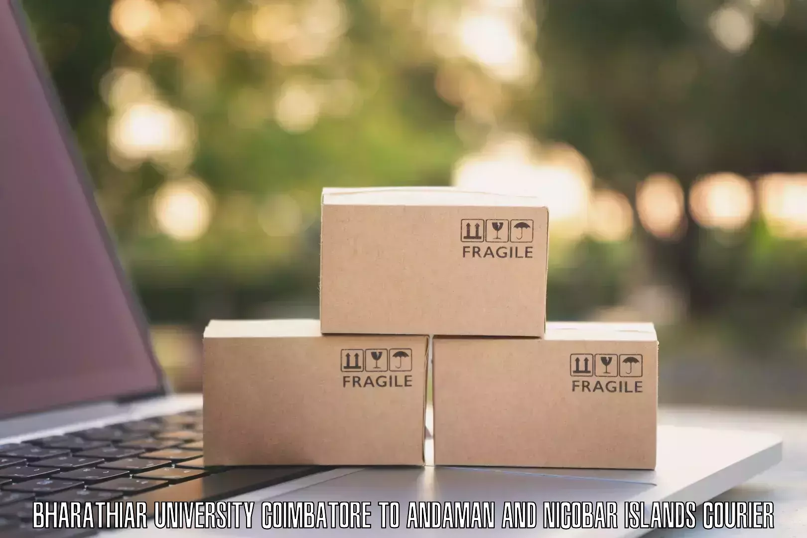 Smart parcel delivery in Bharathiar University Coimbatore to South Andaman