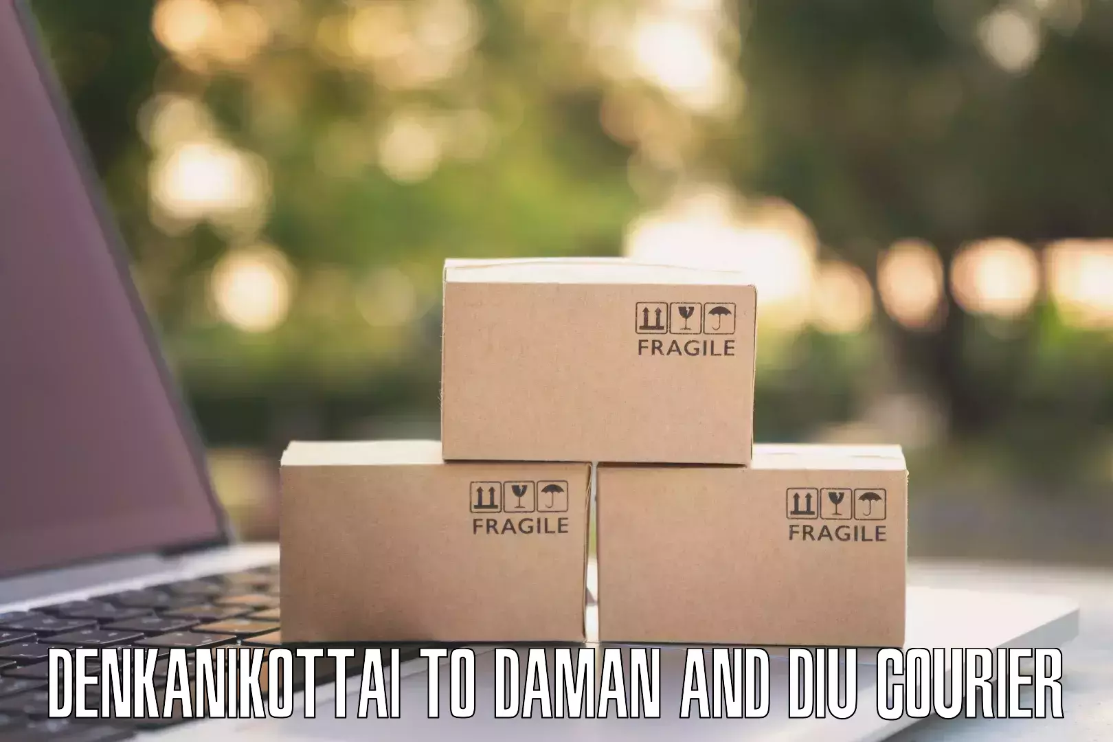 Overnight delivery Denkanikottai to Diu