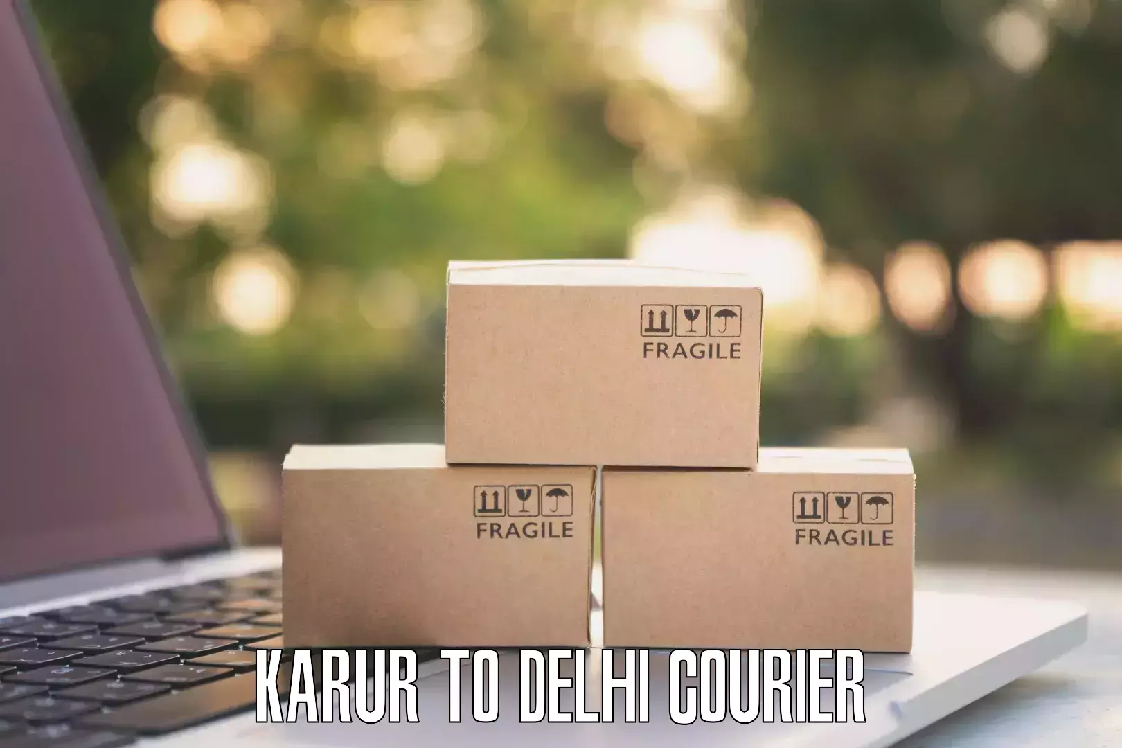 Courier service comparison Karur to University of Delhi