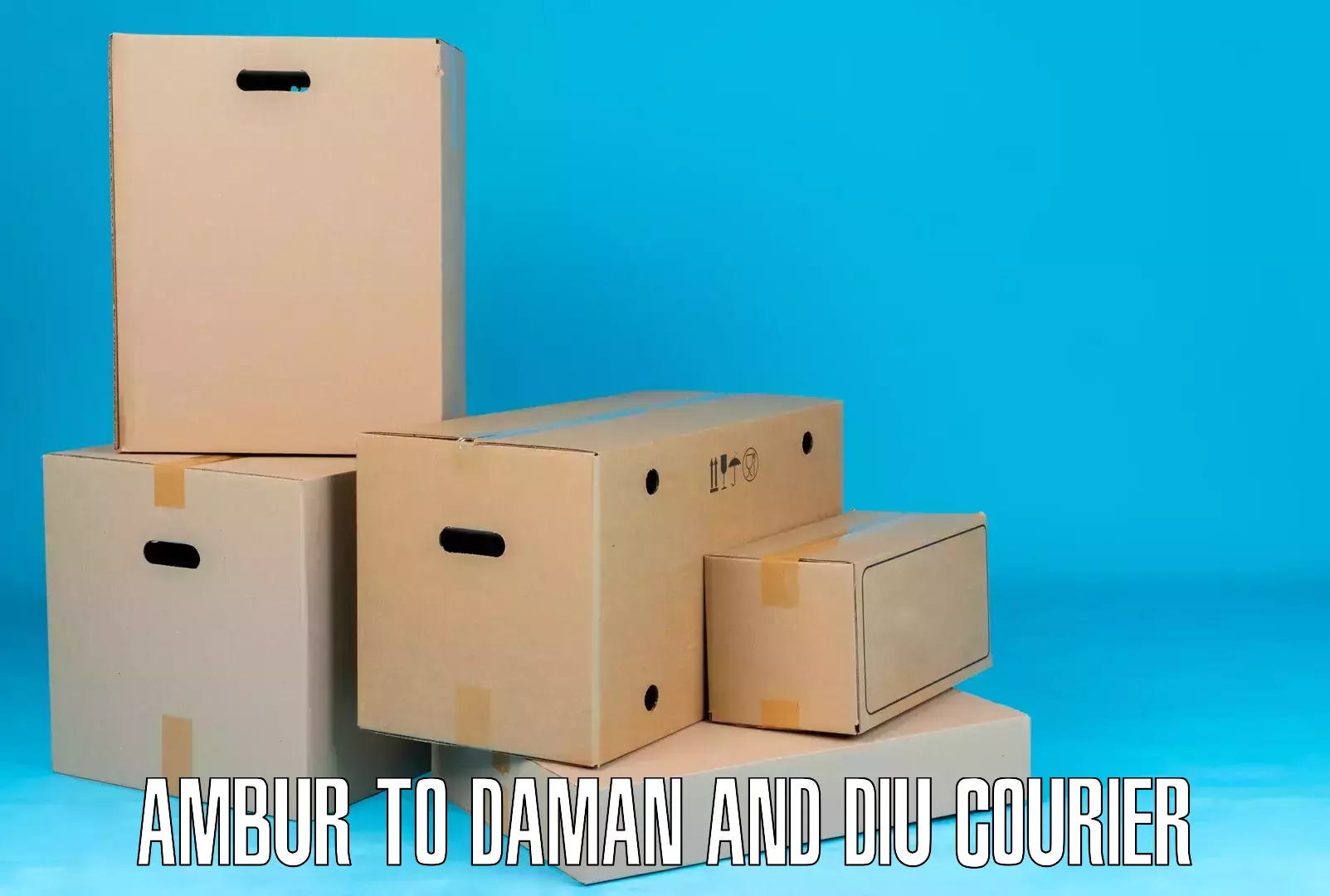 Nationwide shipping capabilities Ambur to Daman and Diu