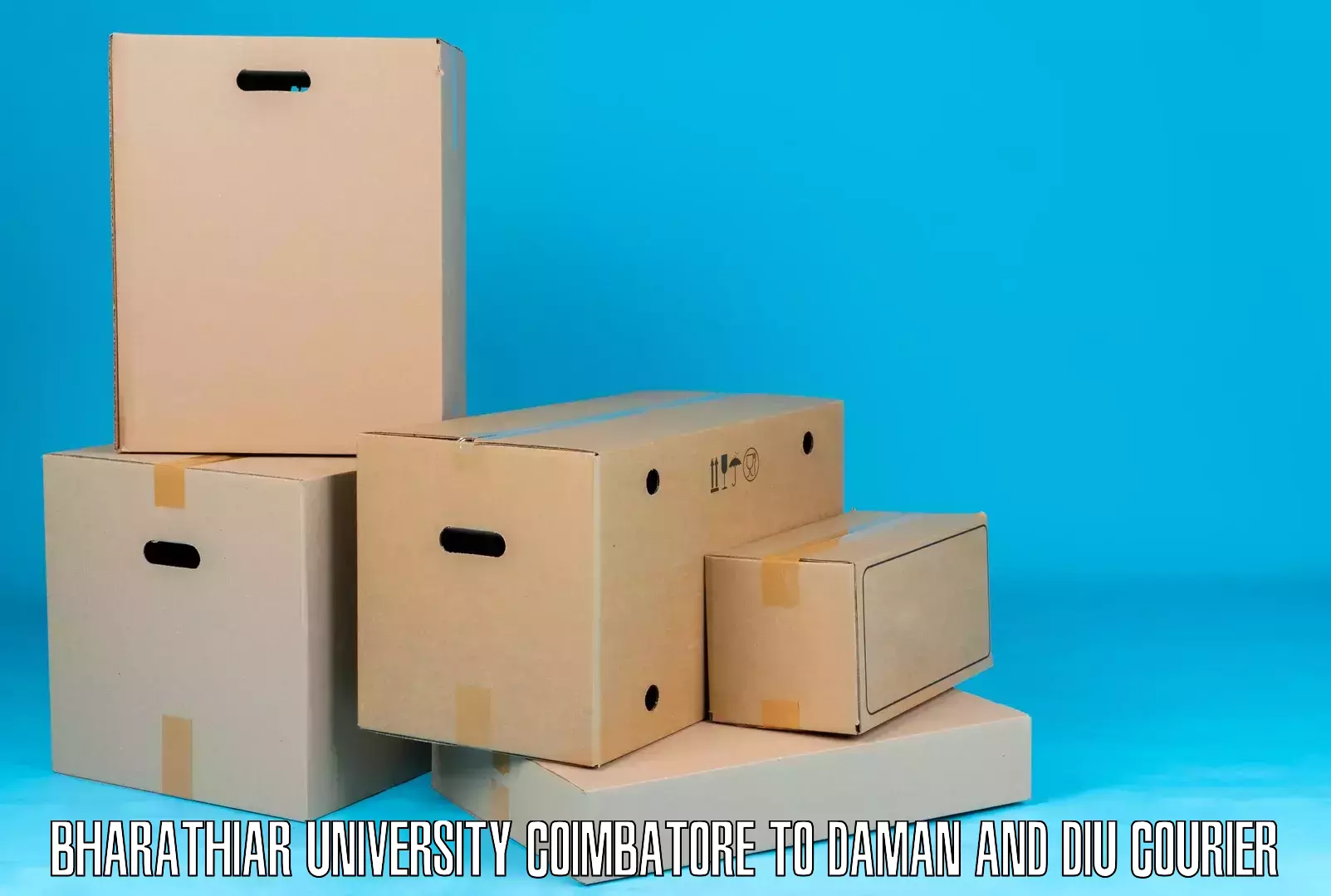 Sustainable delivery practices Bharathiar University Coimbatore to Daman
